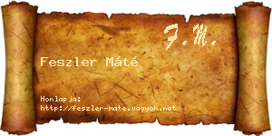 Feszler Máté névjegykártya